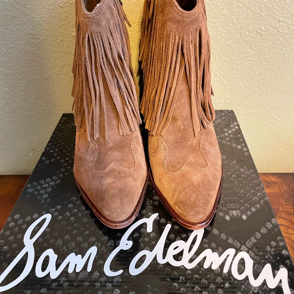 Sam Edelman leather fringe boots